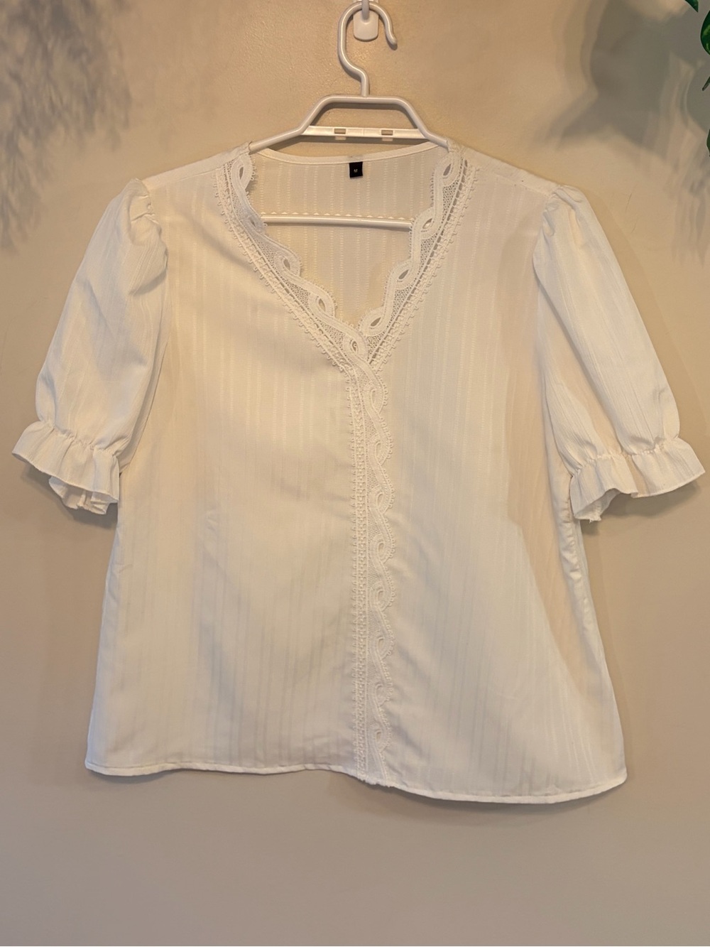 🤍 Romantic Lace Trim Blouse | Cottagecore Boho - Picture 2 of 6